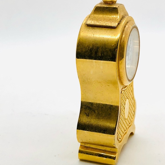 Small vintage brass miniature grandfather clock - Picture 2 of 9